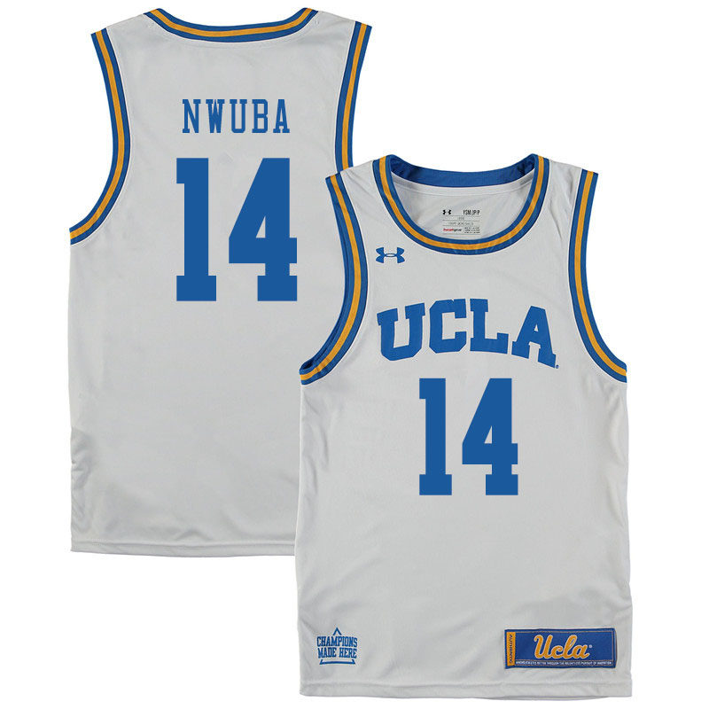 Men #14 Kenneth Nwuba UCLA Bruins College Basketball Jerseys Sale-White